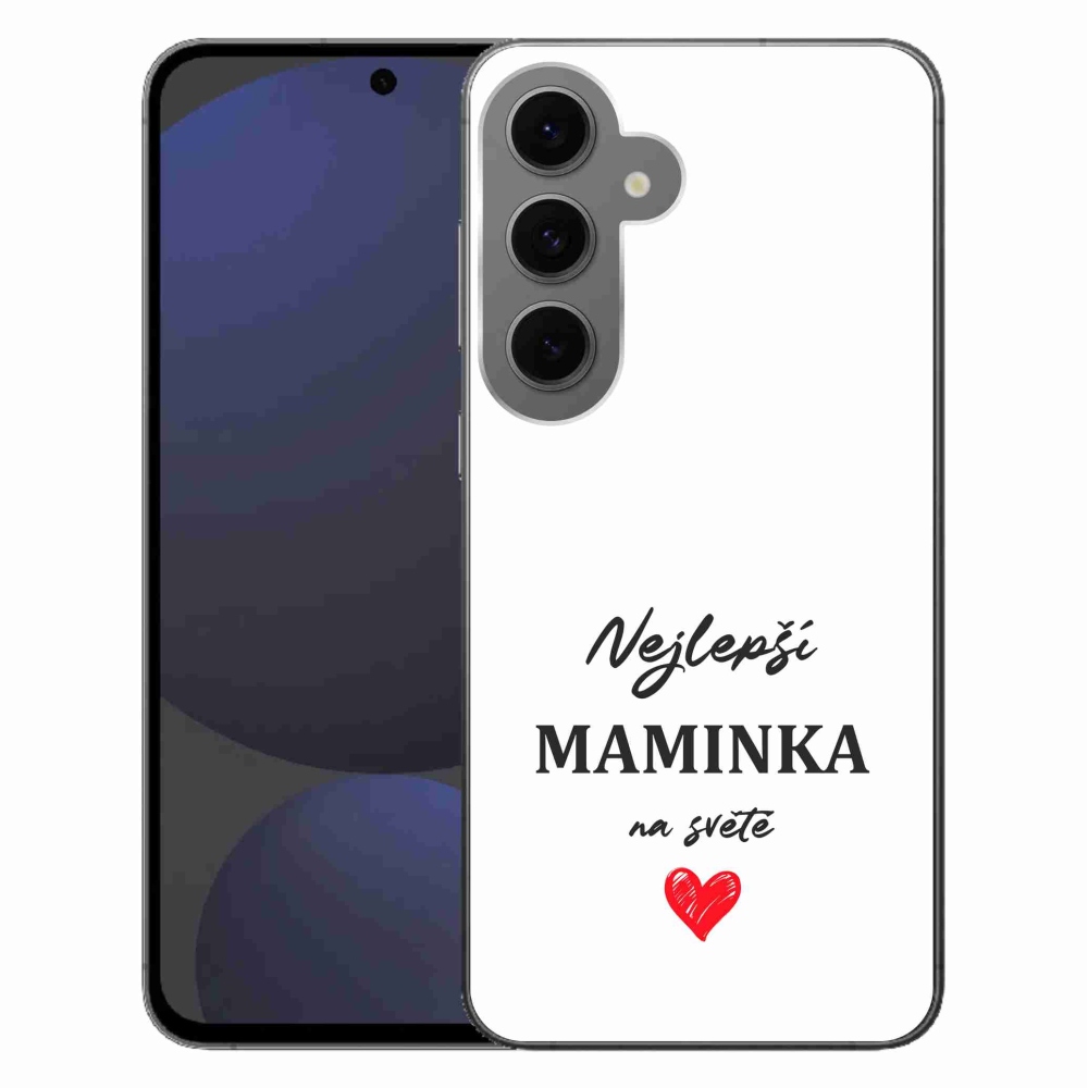 Gelový kryt mmCase na Samsung Galaxy S24 FE - nejlepší maminka 1 bílé pozadí