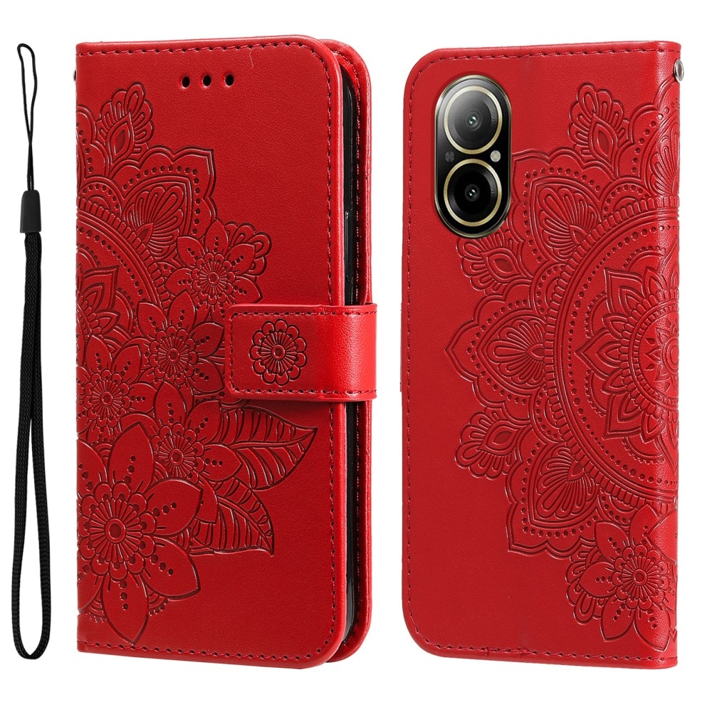 Mandala knížkové pouzdro na Realme C67 - červené