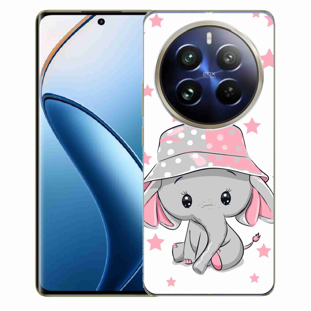 Gelový kryt mmCase na Realme 12 Pro 5G/12 Pro+ 5G - růžový slon