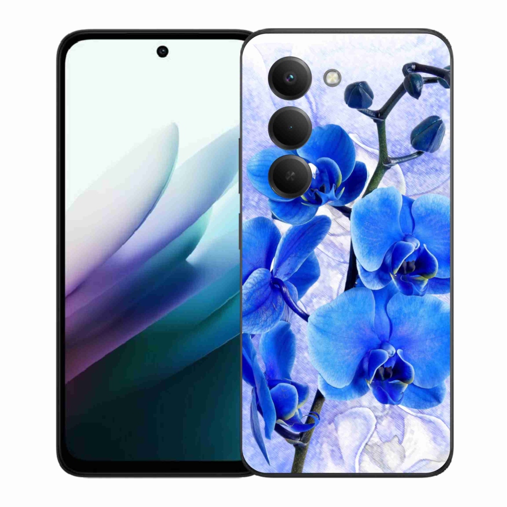 Gelový kryt mmCase na Xiaomi Redmi 15 4G/5G (171mm) - modré květy