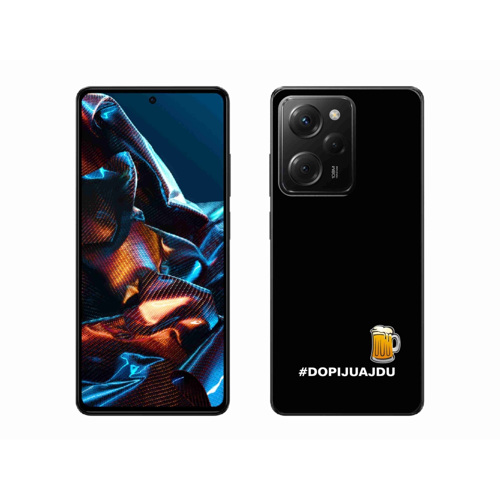 Gelový kryt mmCase na Xiaomi Poco X5 Pro 5G - pivní motiv 1 černé pozadí