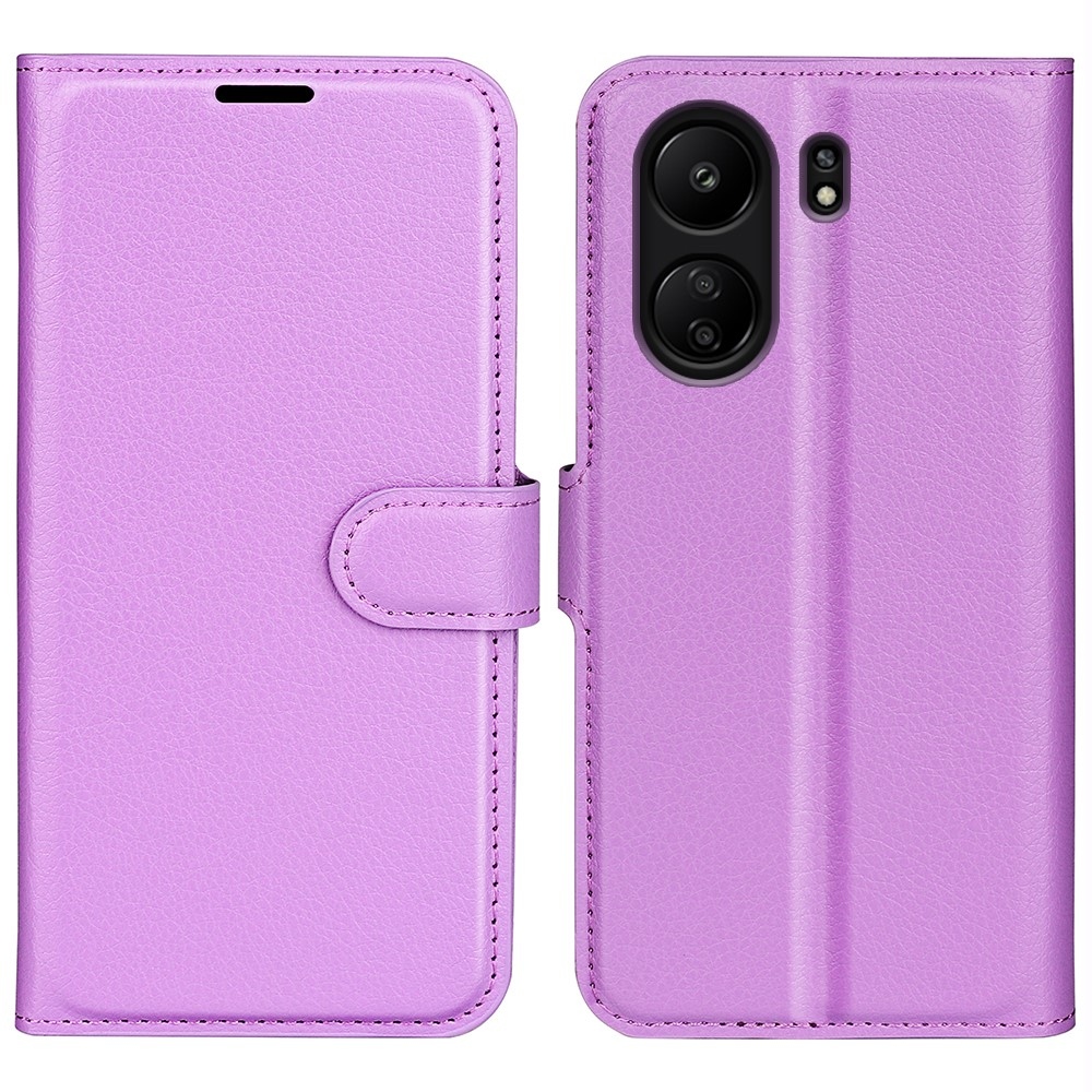 Litchi knížkové pouzdro na Xiaomi Poco C65/Redmi 13C - fialové
