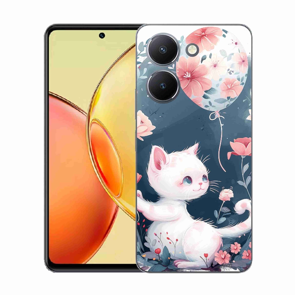 Gelový kryt mmCase na Vivo Y36 - kotě s balónkem