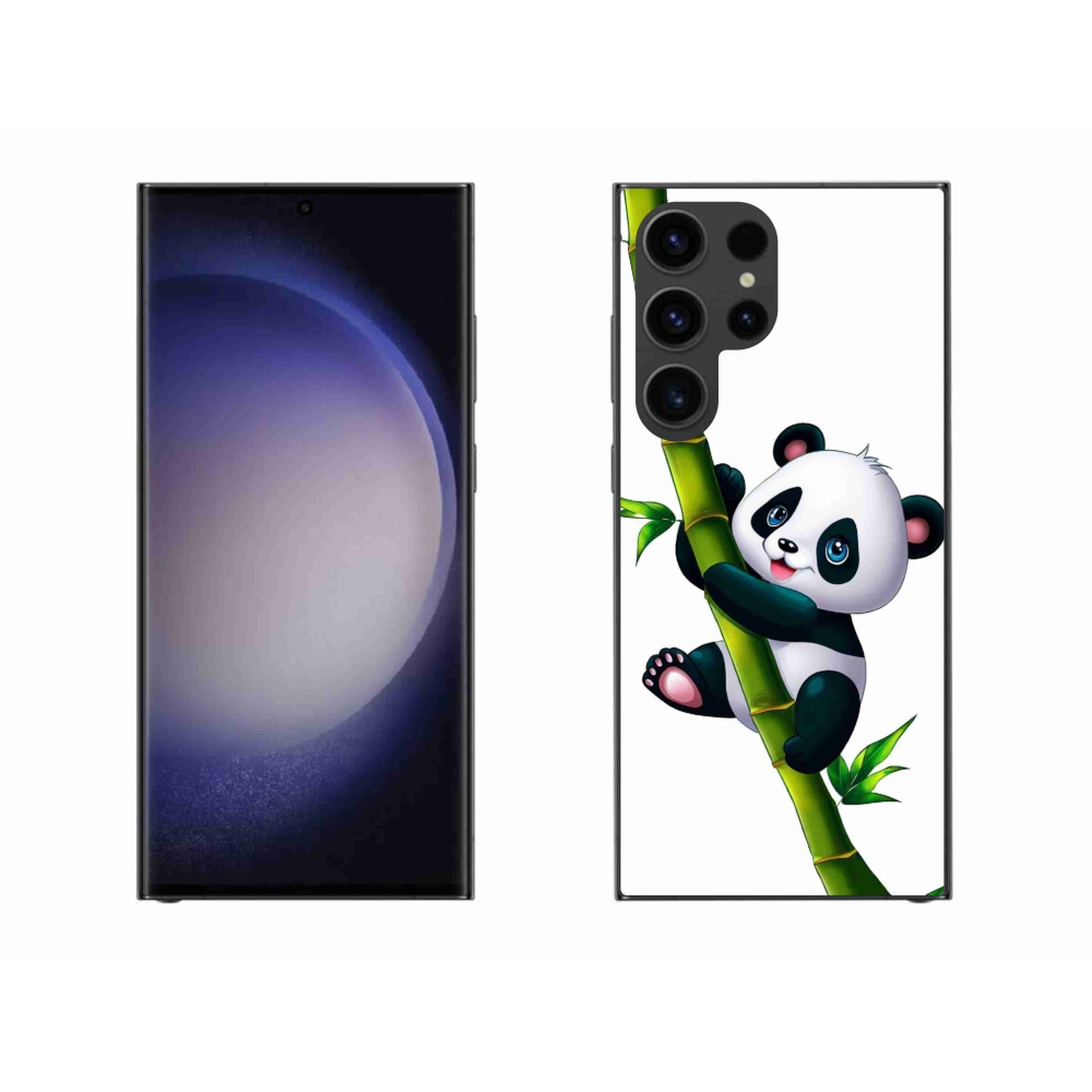 Gelový kryt mmCase na Samsung Galaxy S23 Ultra 5G - panda na bambusu