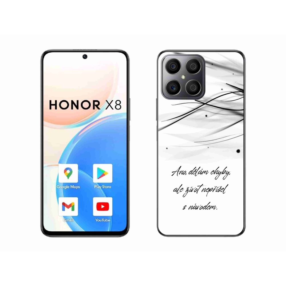 Gelový kryt mmCase na Honor X8 4G - citát bílé pozadí