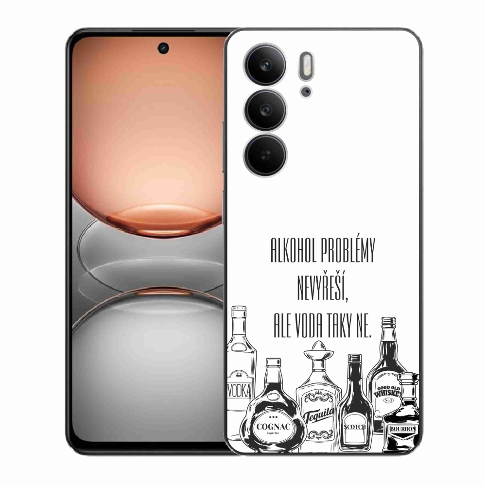Gelový kryt mmCase na Realme C75 - vtipný text bílé pozadí