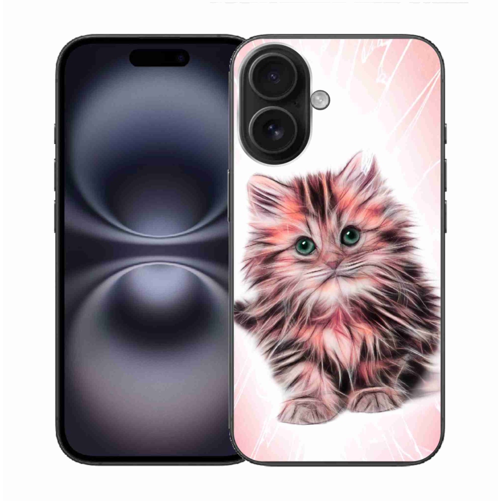 Gelový kryt mmCase na iPhone 16 - roztomilé kotě
