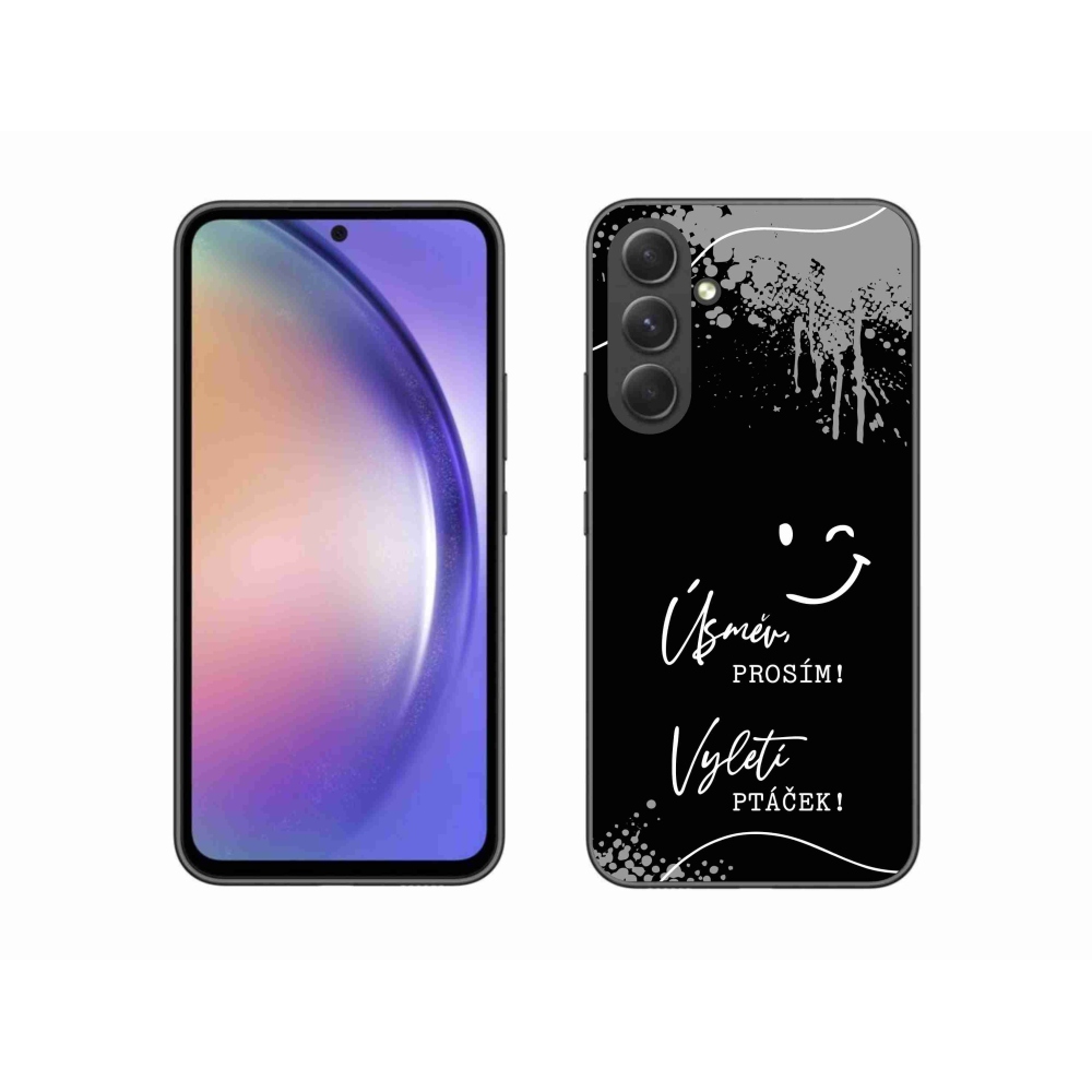 Gelový kryt mmCase na Samsung Galaxy A54 5G - vtipný text 4 černé pozadí