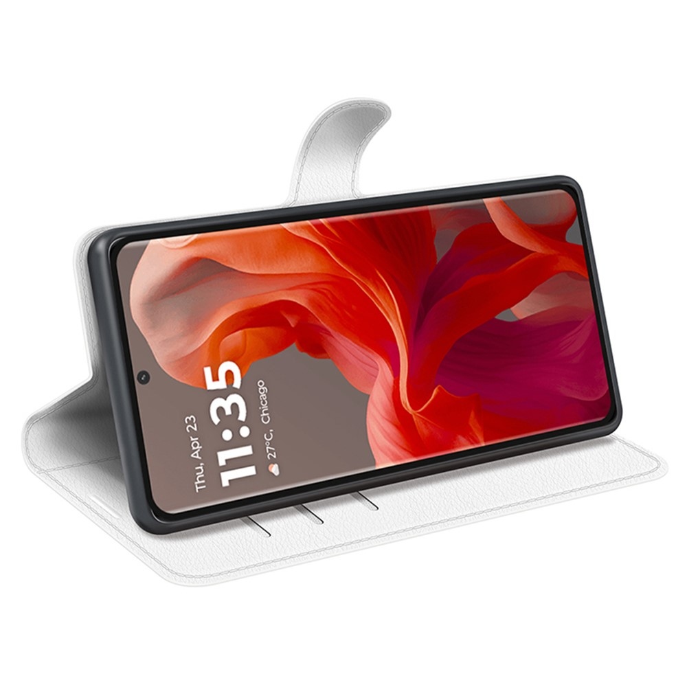 Litchi knížkové pouzdro na Motorola Moto G85 5G - bílé