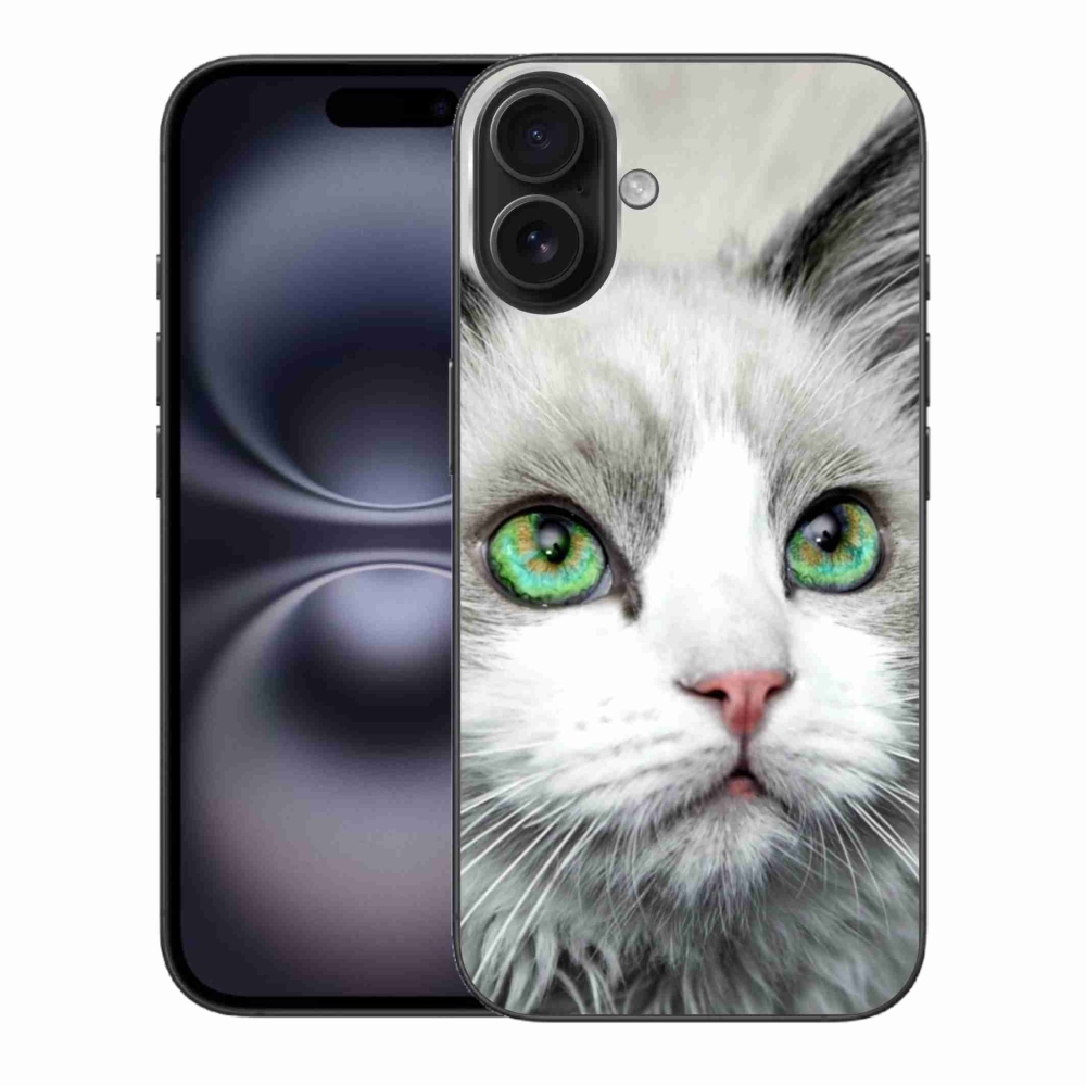 Gelový kryt mmCase na iPhone 16 Plus - kočičí pohled
