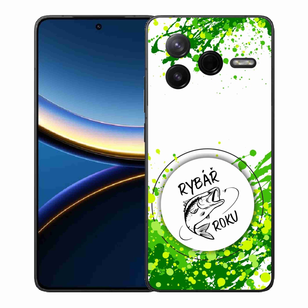 Gelový kryt mmCase na Xiaomi Poco F7 Pro - rybář roku bílé pozadí