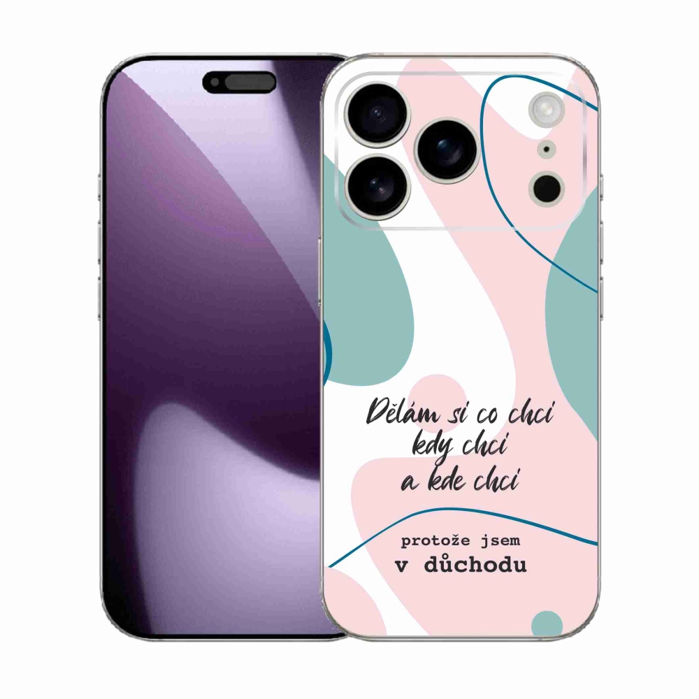 Gelový kryt mmCase na iPhone 17 Pro - vtipný text 10 bílé pozadí