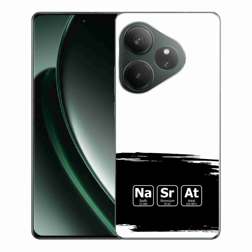 Gelový kryt mmCase na Realme GT 6 5G/GT 6T 5G - chemické prvky černobílé pozadí