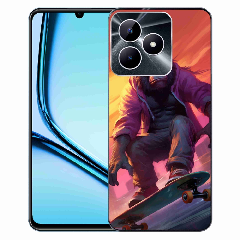 Gelový kryt mmCase na Realme Note 50 - gorila na skateboardu