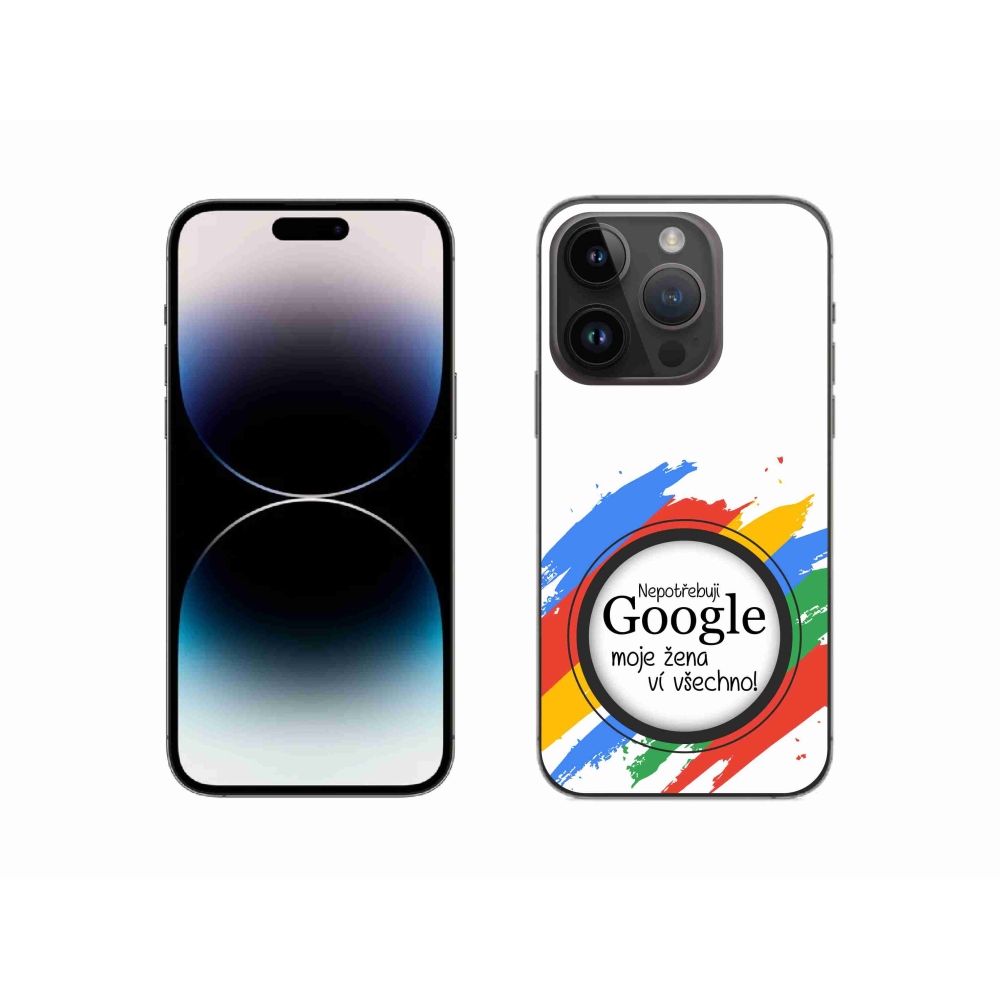 Gelový kryt mmCase na iPhone 14 Pro 6.1 - žena ví všechno bílé pozadí