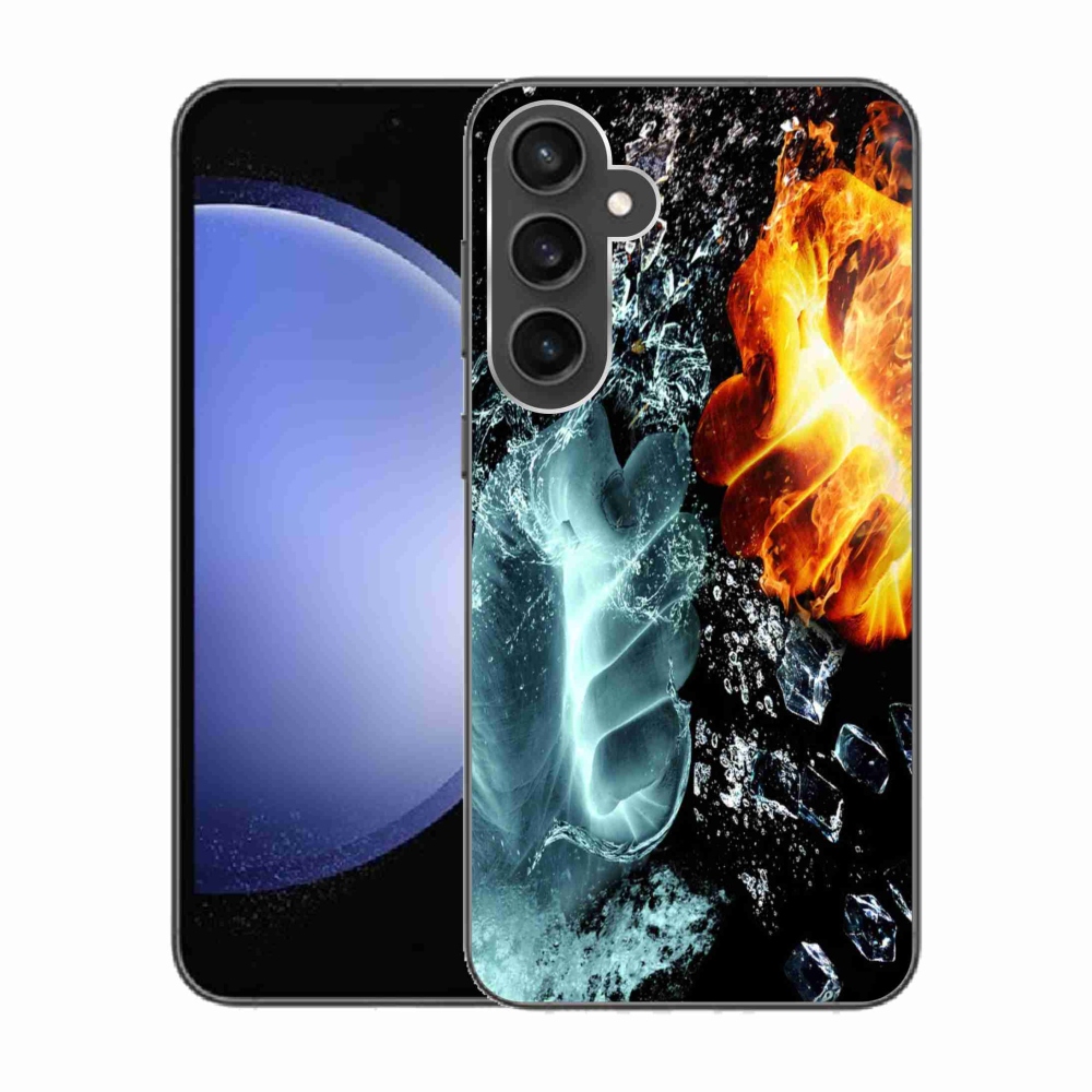 Gelový kryt mmCase na Samsung Galaxy S23 FE - voda a oheň