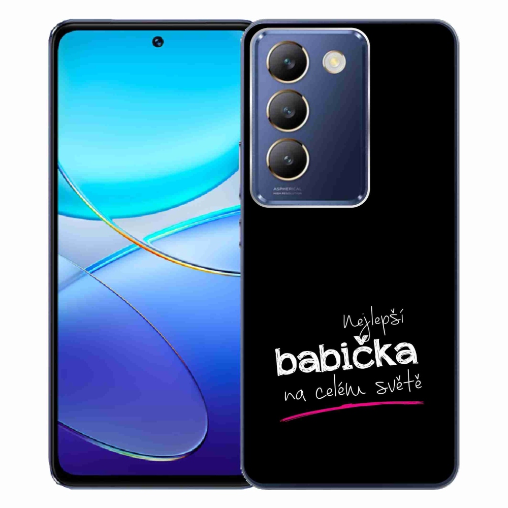 Gelový kryt mmCase na Vivo V40 SE 4G/5G - nejlepší babička 4 černé pozadí