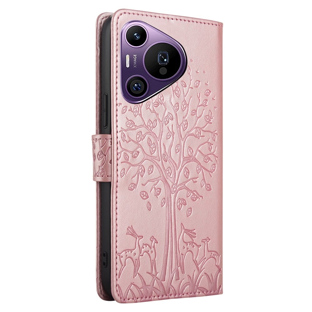 Tree knížkové pouzdro na Huawei Pura 70 Pro - růžovozlaté