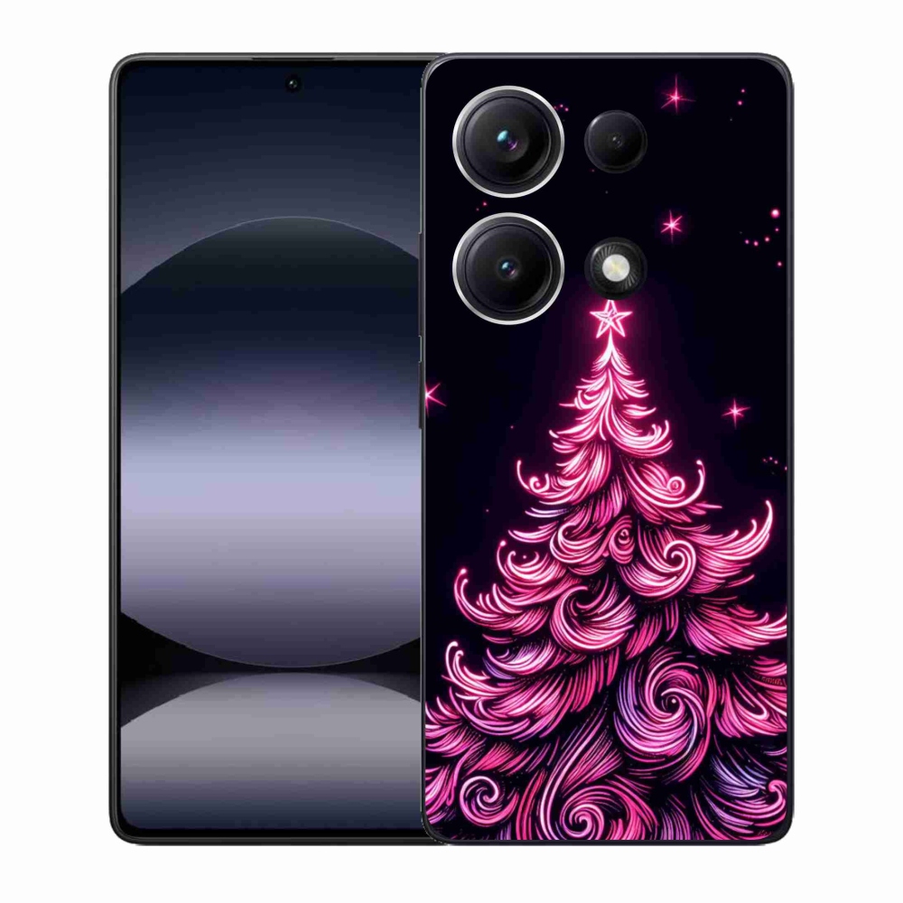 Gelový kryt mmCase na Xiaomi Redmi Note 14S - neonový vánoční stromek 2