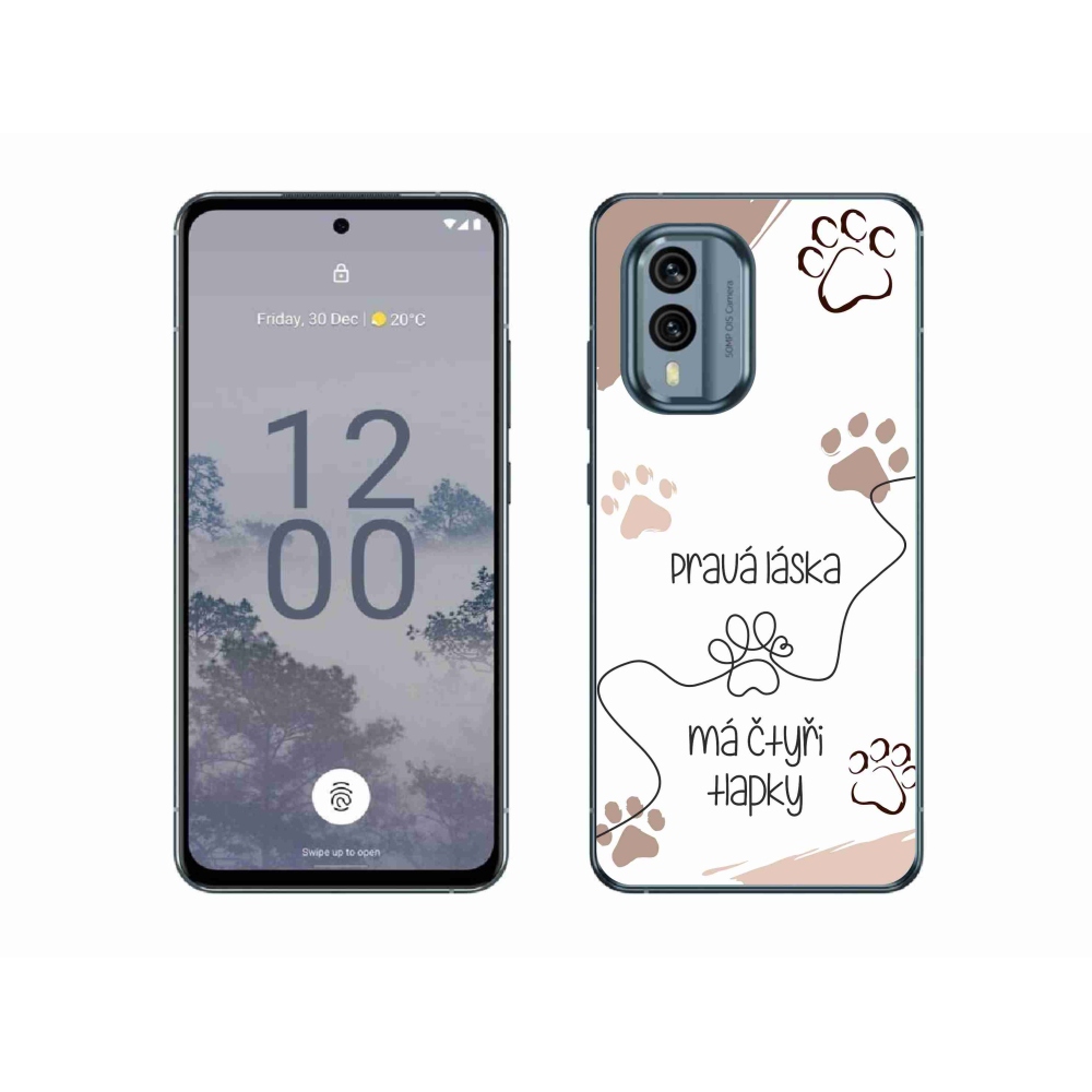 Gelový kryt mmCase na Nokia X30 5G - psí motiv 1 bílé pozadí