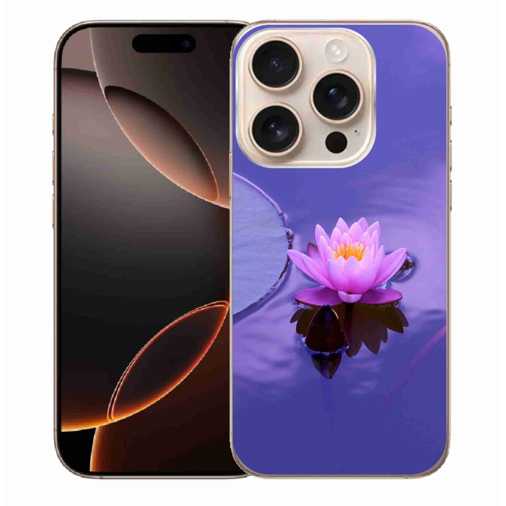 Gelový obal mmCase na iPhone 16 Pro Max - květ na hladině