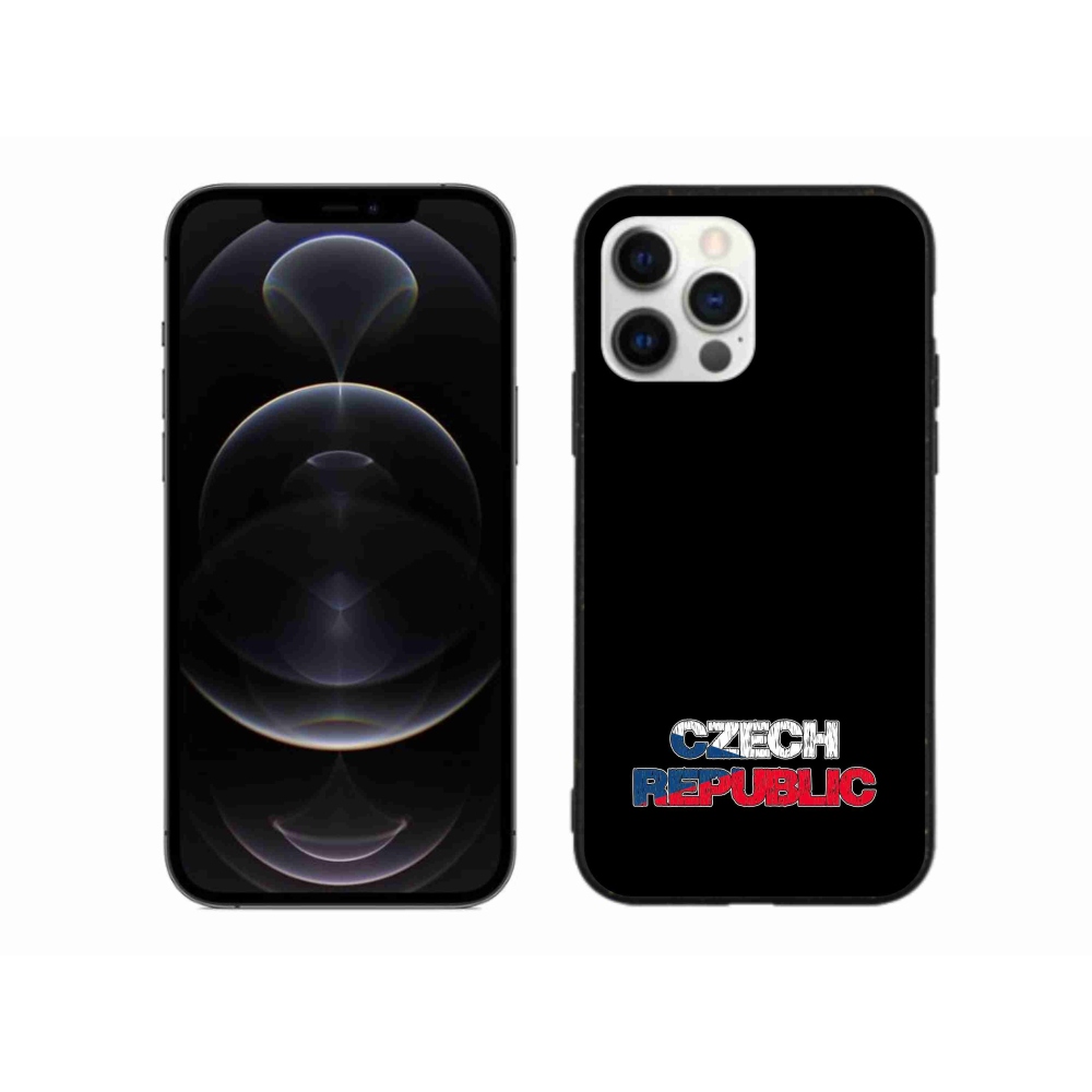 Gelový kryt mmCase na iPhone 12 Pro Max - Czech Republic černé pozadí