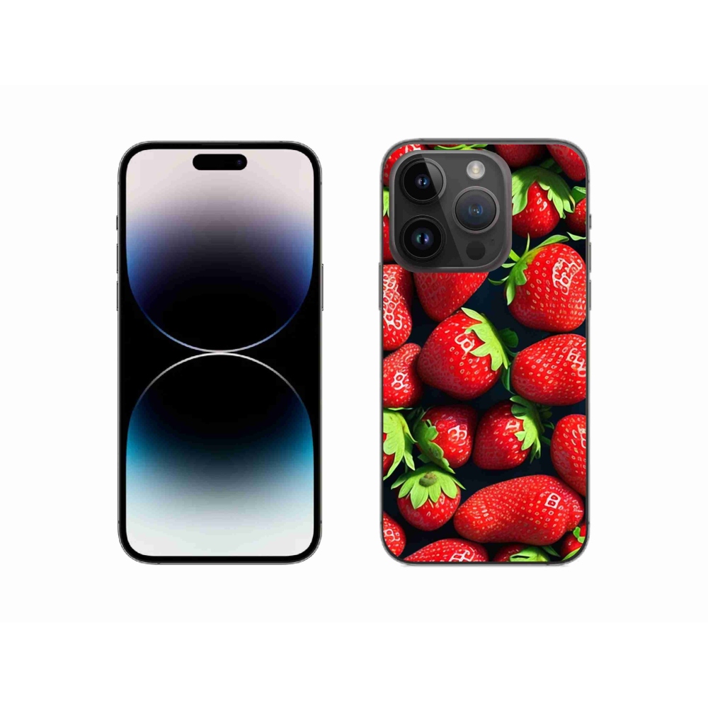 Gelový kryt mmCase na iPhone 14 Pro - jahody