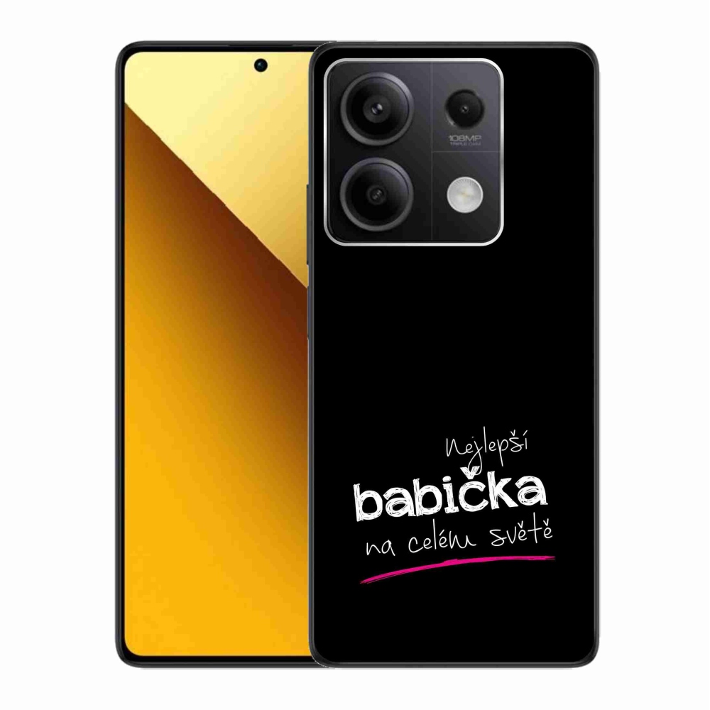 Gelový kryt mmCase na Xiaomi Redmi Note 13 5G - nejlepší babička 4 černé pozadí