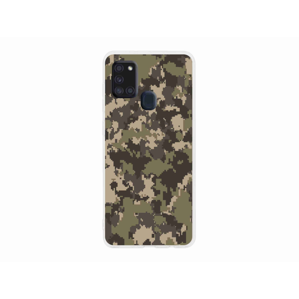 Gelový kryt mmCase na Samsung Galaxy A21s - maskáčový vzor 12