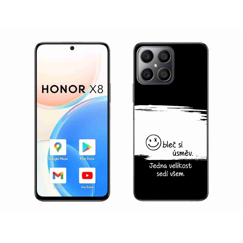 Gelový kryt mmCase na Honor X8 4G - vtipný text 8 bíločerné pozadí