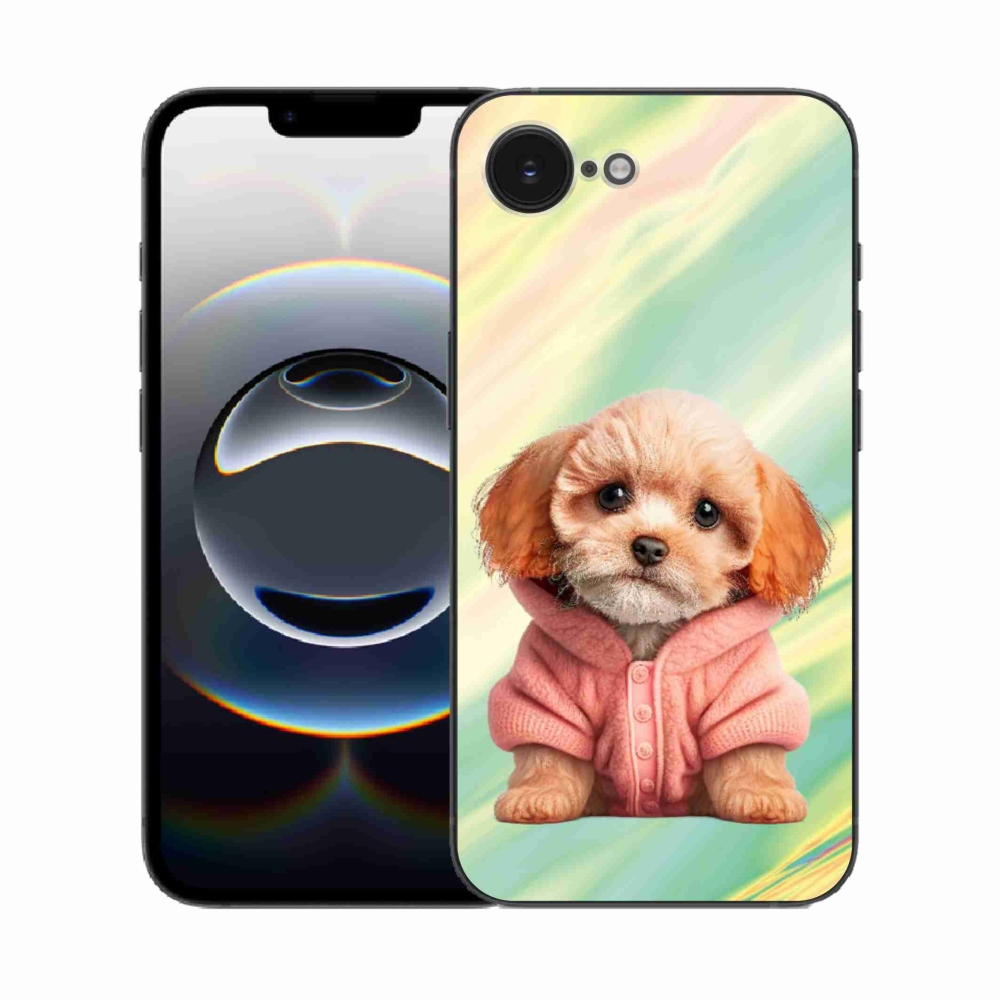 Gelový kryt mmCase na iPhone 16e - štěně ve svetru