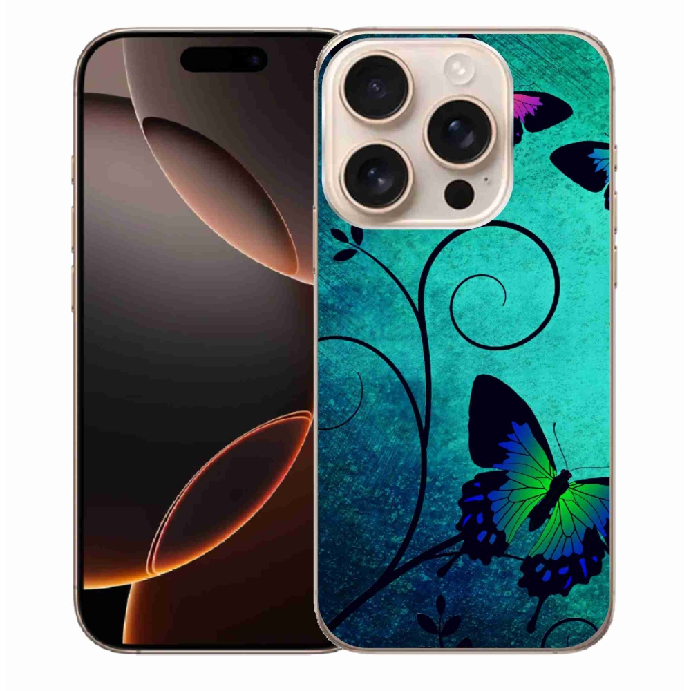 Gelový kryt mmCase na iPhone 16 Pro Max - barevní motýli