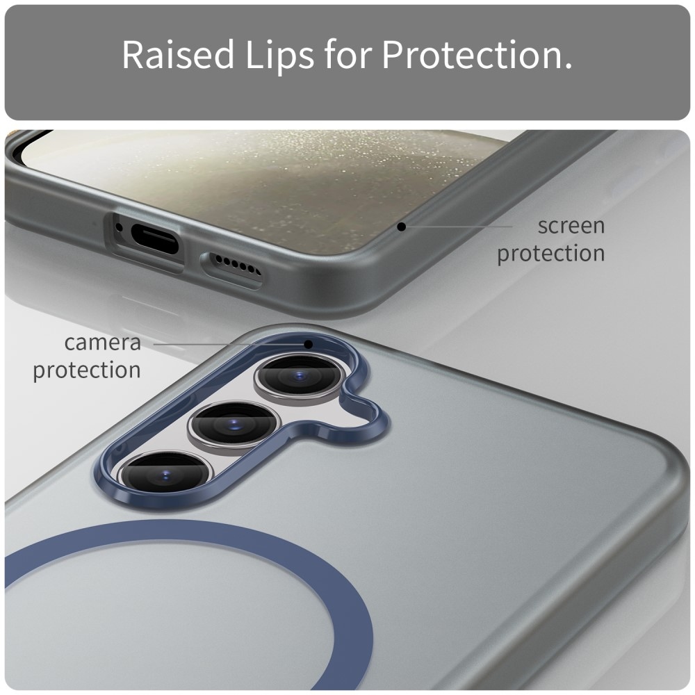 Frost gelový obal s podporou MagSafe na Samsung Galaxy S24+/S25+ - tmavěmodrý