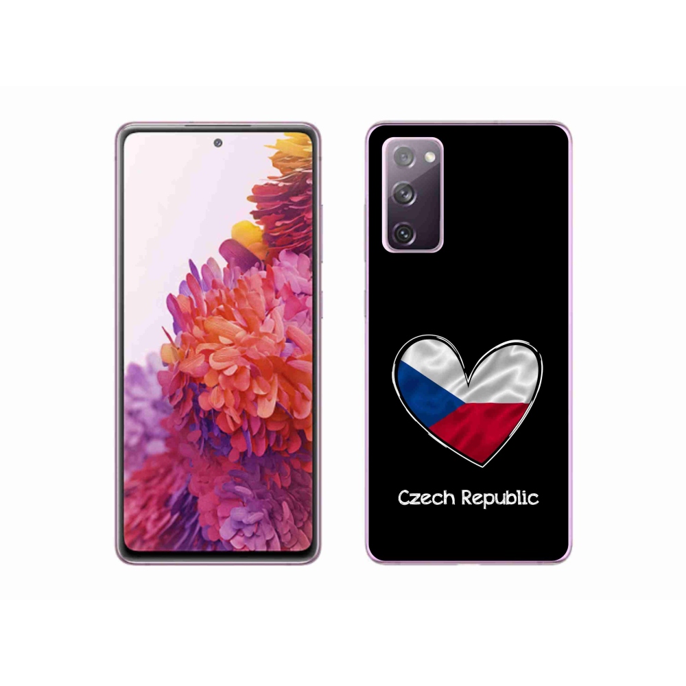 Gelový kryt mmCase na Samsung Galaxy S20 FE - vlajka srdce černé pozadí