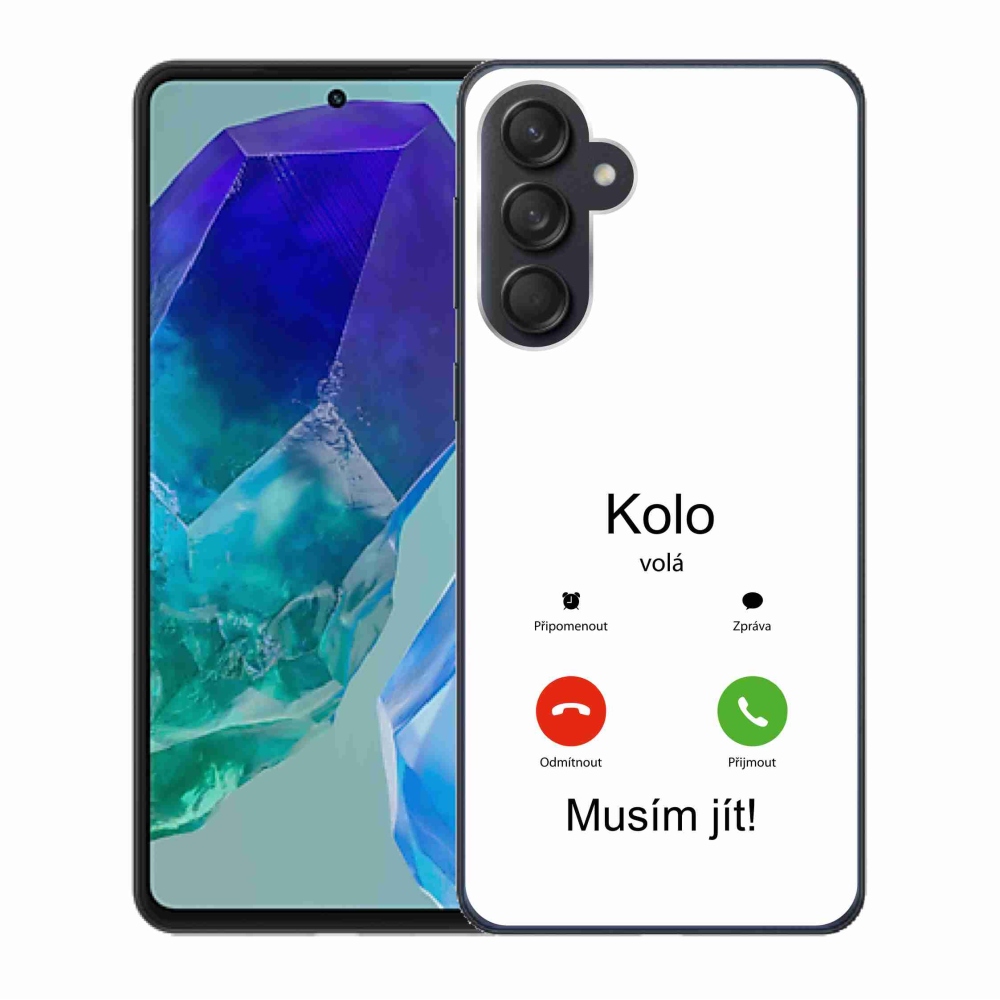 Gelový kryt mmCase na Samsung Galaxy M55 5G - kolo volá bílé pozadí