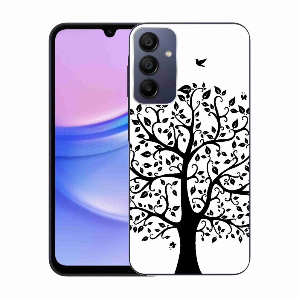 Gelový kryt mmCase na Samsung Galaxy A15 4G/5G - černobílý strom