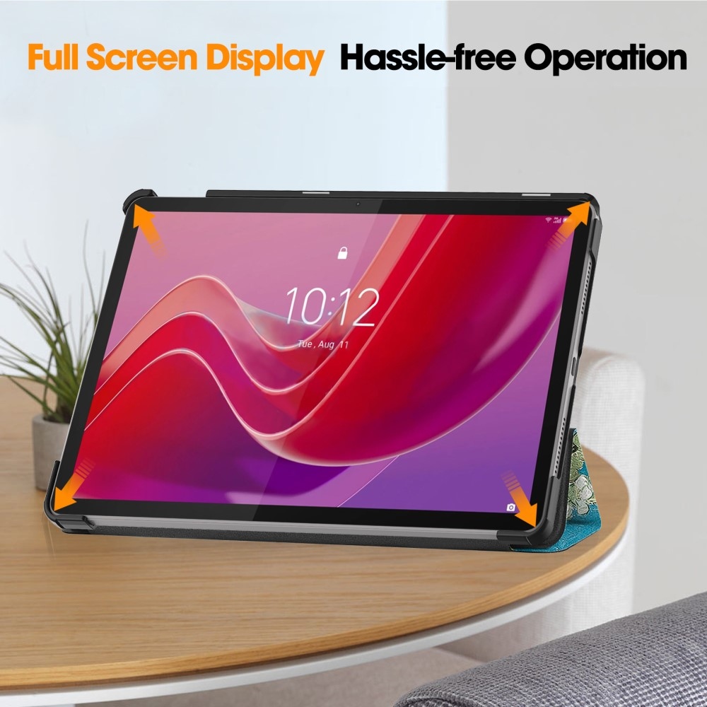 Print chytré zavírací pouzdro na Lenovo Tab M11/Tab K11 - bílé květy
