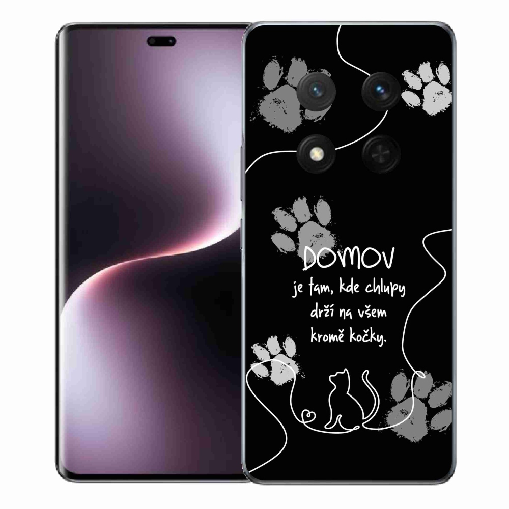 Gelový kryt mmCase na Honor Magic 7 Lite 5G - kočičí motiv černé pozadí