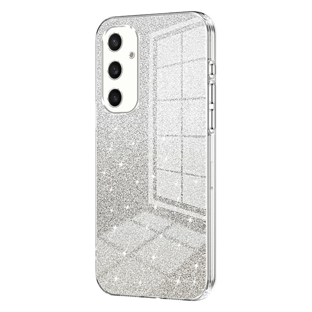 Cut gelový třpytivý obal na Samsung Galaxy S25 - průhledný