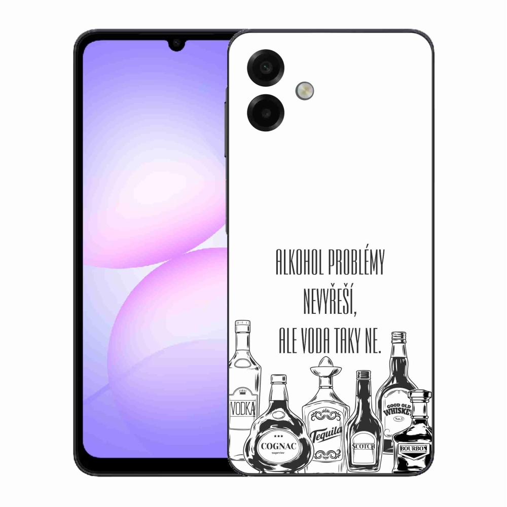 Gelový kryt mmCase na Samsung Galaxy A07 4G - vtipný text bílé pozadí