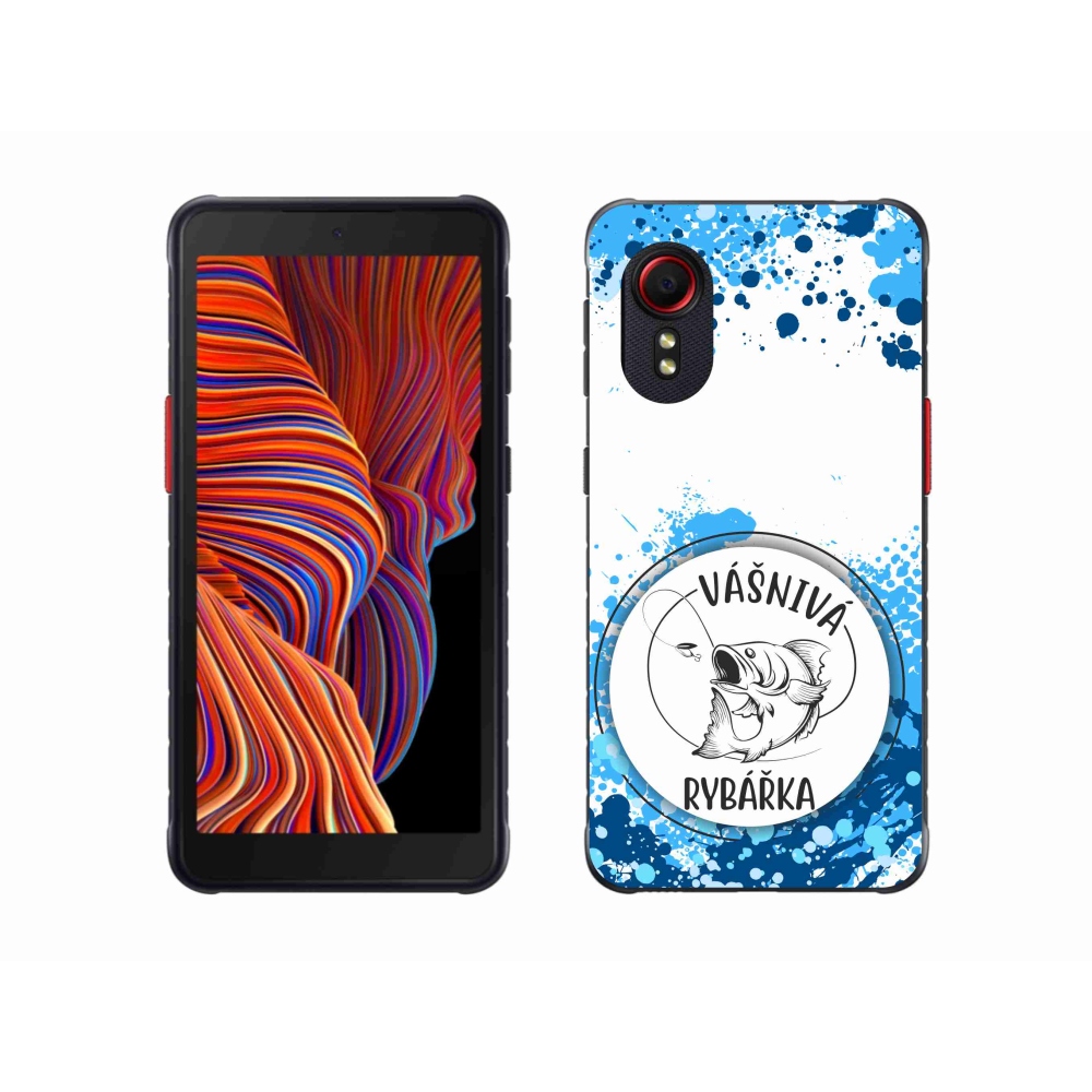 Gelový kryt mmCase na Samsung Galaxy Xcover 5 - vášnivá rybářka bílé pozadí