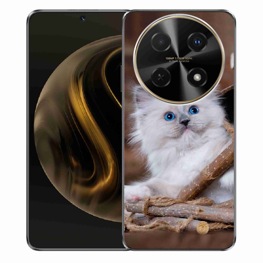Gelový kryt mmCase na Huawei Nova 12i - bílé kotě