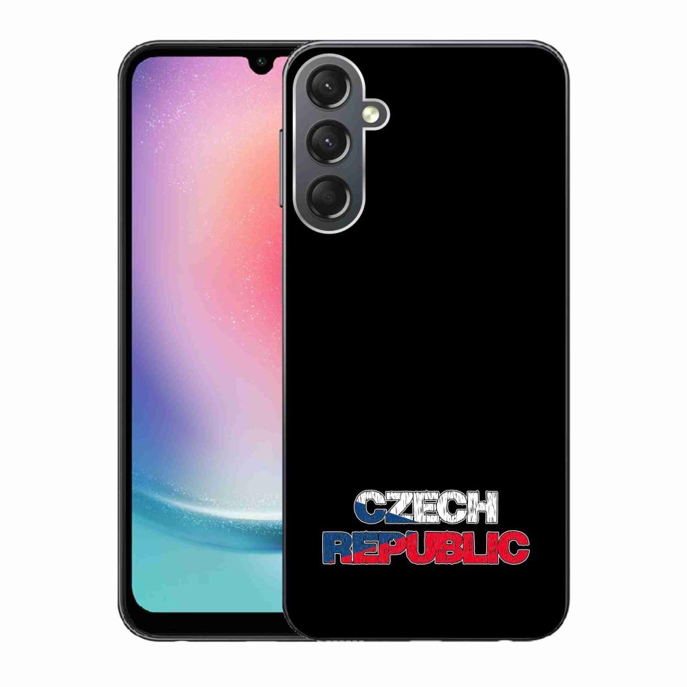 Gelový kryt mmCase na Samsung Galaxy A24 - Czech Republic černé pozadí