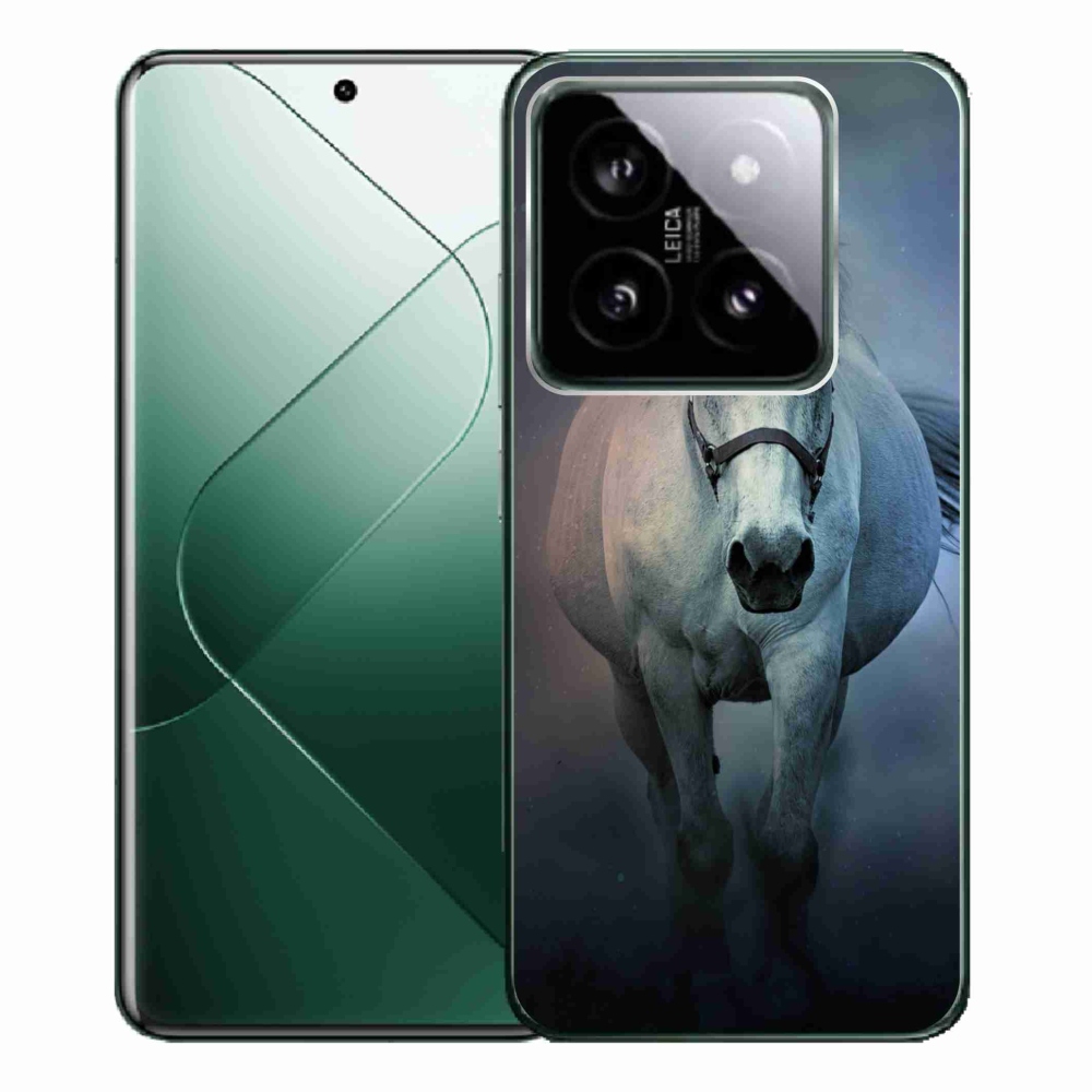 Gelový obal mmCase na Xiaomi 14 Pro - běžící bílý kůň