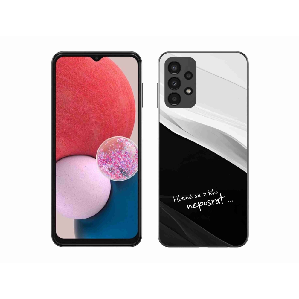 Gelový kryt mmCase na Samsung Galaxy A13 4G - vtipný text 13 černobílé pozadí
