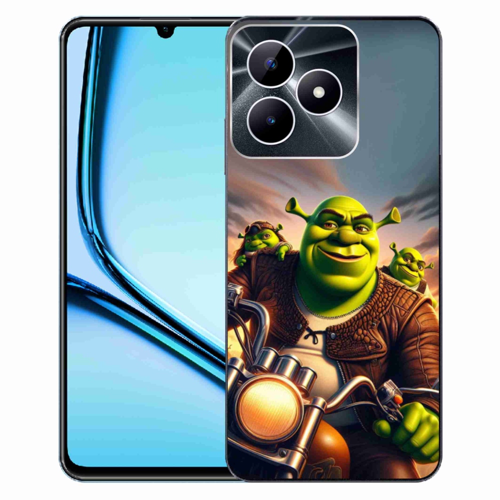 Gelový kryt mmCase na Realme Note 50 - shrek na motorce