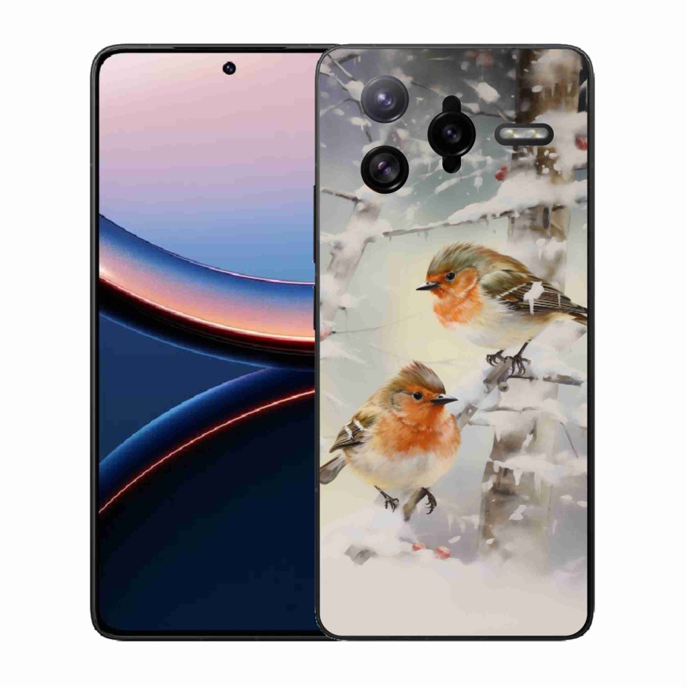 Gelový kryt mmCase na Xiaomi Poco F7 Ultra - ptáčci v zimě