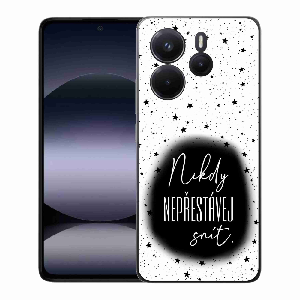 Gelový kryt mmCase na Xiaomi Redmi Note 14 - citát 1 černobílé pozadí