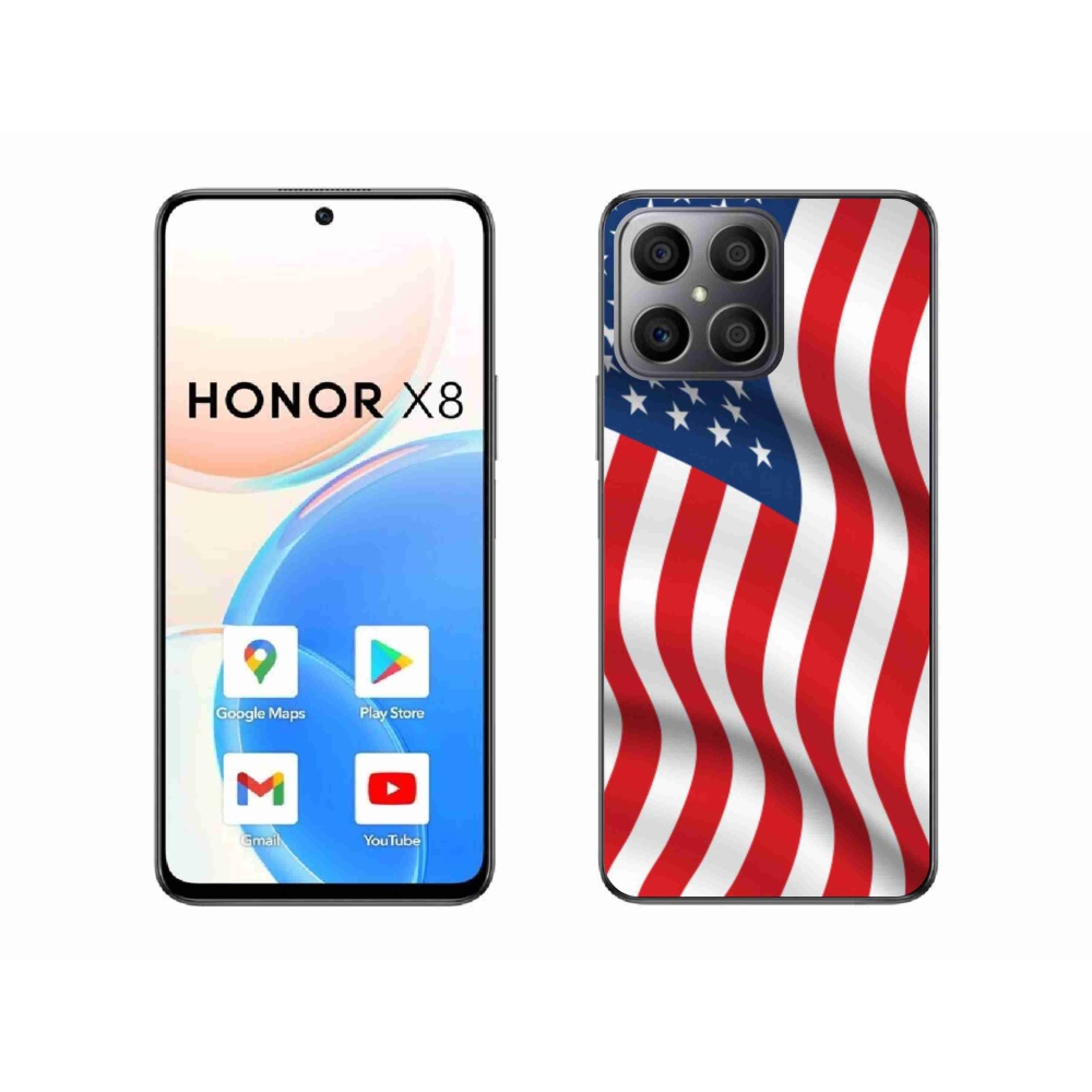 Gelový kryt mmCase na mobil Honor X8 4G - USA vlajka