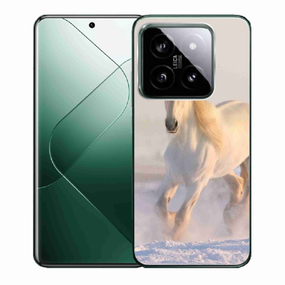 Gelový obal mmCase na Xiaomi 14 - kůň ve sněhu